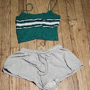 Asics Green and Gray Pajama Set